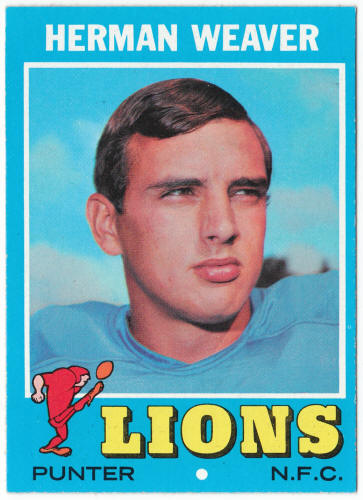 1971 Topps Football #183 Herman Weaver Rookie Card
