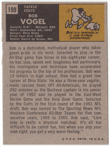 1971 Topps Football #199 Bob Vogel