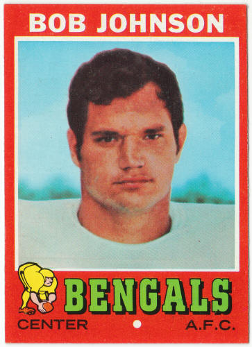 1971 Topps Football #208 Bob Johnson Rookie Card