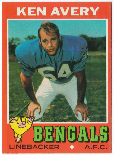 1971 Topps Football #22 Ken Avery Rookie Card
