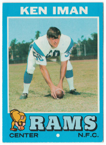 1971 Topps Football #68 Ken Iman Rookie Card