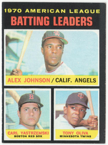 1971 Topps Baseball #61 AL Batting Leaders front