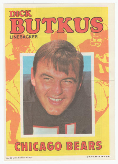 1971 Topps Insert Poster Dick Butkus #28