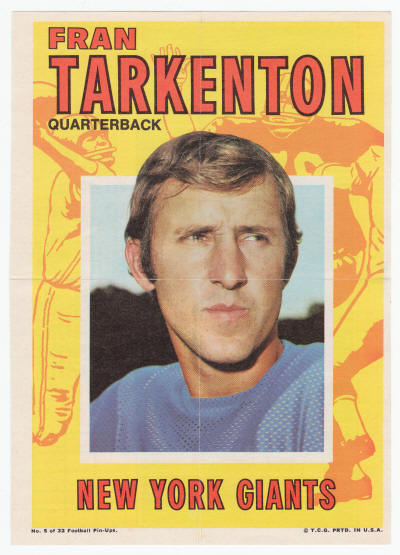 1971 Topps Insert Poster Fran Tarkenton #5