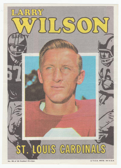 1971 Topps Insert Poster Larry Wilson #20