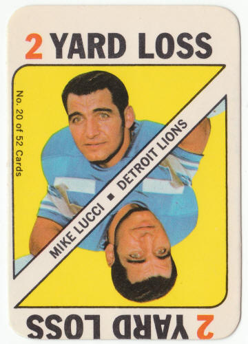 1971 Topps Football Insert Card 20 Mike Lucci front