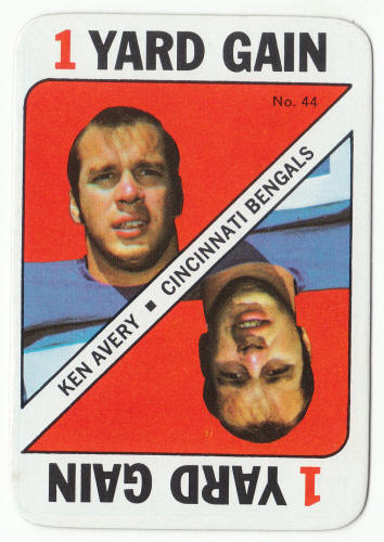 1971 Topps Football Insert Card 44 Ken Avery Rookie front