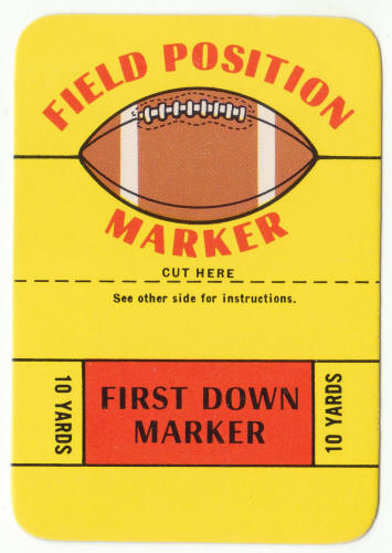 1971 Topps Football Insert Card Field Position Marker
