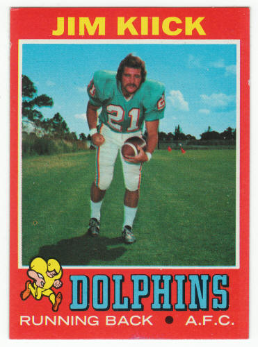 1971 Topps Football Jim Kiick #186 rookie front