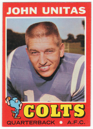 1971 Topps Football Johnny Unitas #1 front