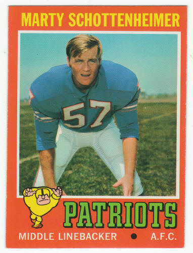 1971 Topps Football Marty Schottenheimer #3 front