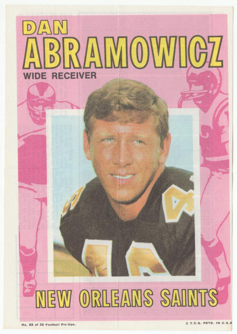 1971 Topps Insert Poster Dan Abramowicz front