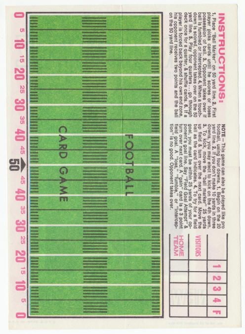 1971 Topps Insert Poster Dan Abramowicz back