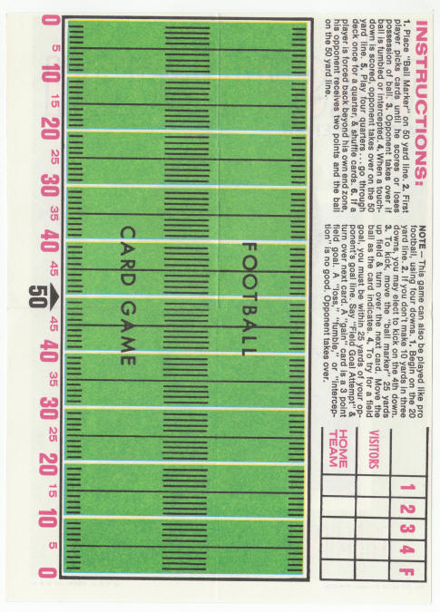 1971 Topps Insert Poster Gene Washngton back