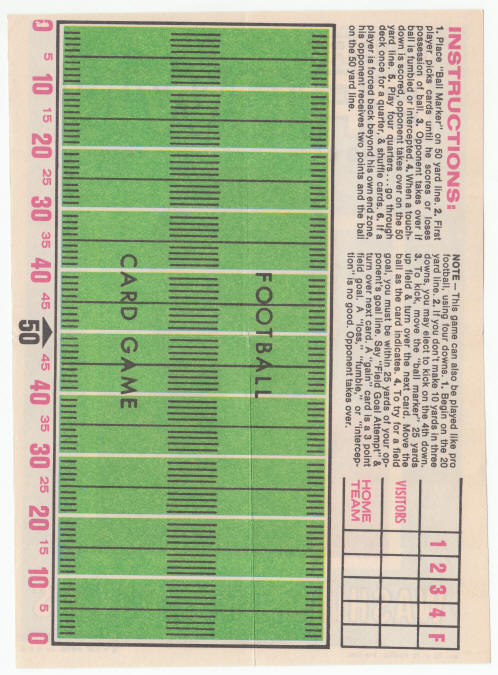 1971 Topps Insert Poster Larry Brown back