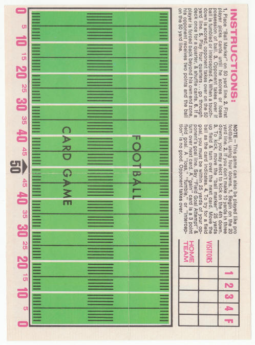 1971 Topps Insert Poster Dave Osborn back