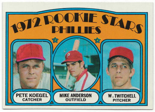1972 Topps Baseball #14 Phillies Rookies Pete Koegel Mike Anderson Wayne Twitchell