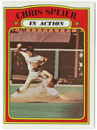 1972 Topps Baseball #166 Chris Speier In Action Rookie Year