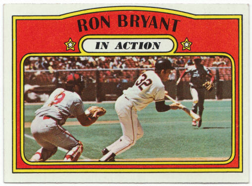 1972 Topps Baseball #186 Ron Bryant In Action