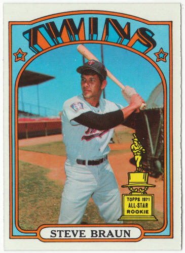 1972 Topps Baseball #244 Steve Braun Rookie Card