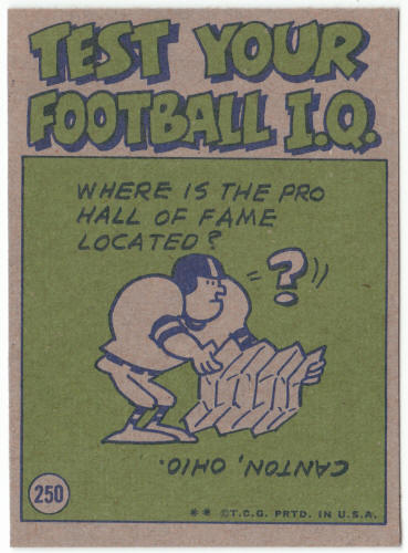 1972 Topps Football #250 Mel Farr Pro Action