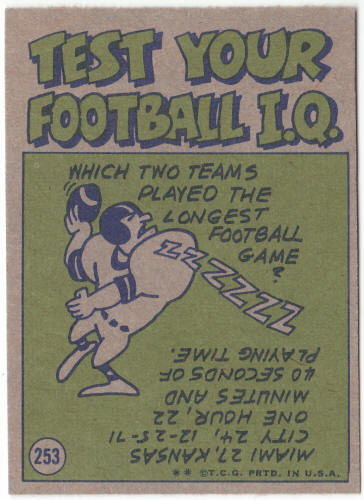 1972 Topps Football #253 Duane Thomas Pro Action