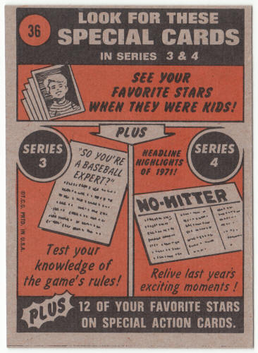 1972 Topps Baseball #36 Jerry Johnson In Action