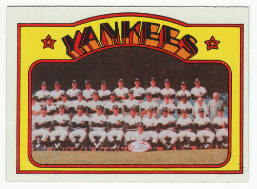 1972 Topps Baseball #237 New York Yankees Team Card front