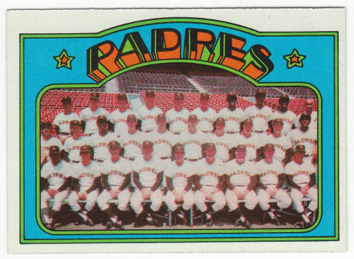 1972 Topps Baseball #262 San Diego Padres Team Card front
