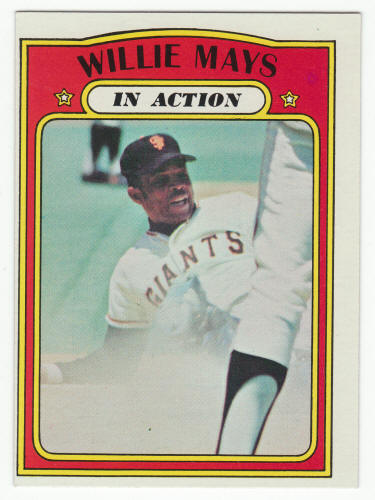 1972 Topps #50 Willie Mays In Action baseball card front
