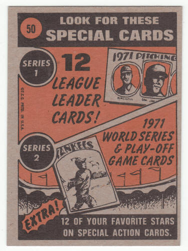 1972 Topps #50 Willie Mays In Action baseball card back