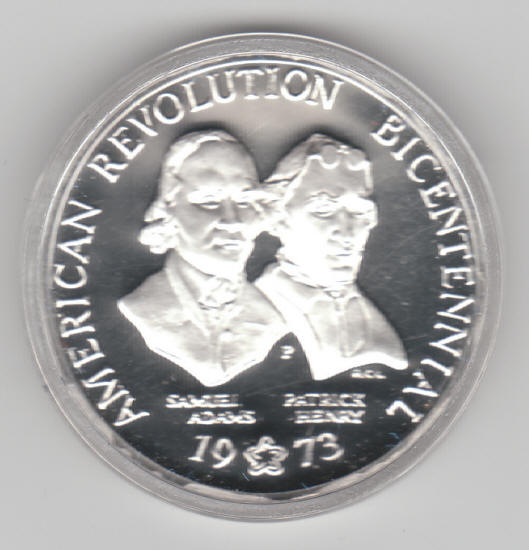 1973 US Bicentennial Commemorative Medal Sterling Silver Proof Obverse