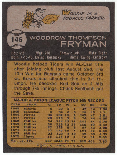 1973 Topps Baseball #146 Woodie Fryman