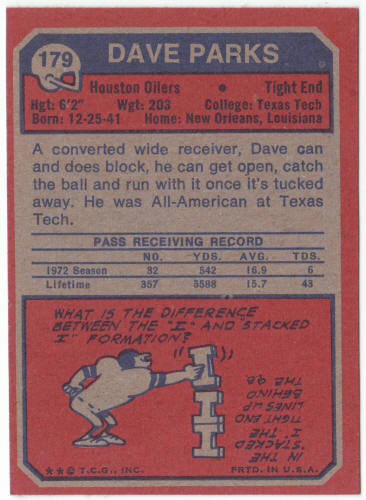 1973 Topps #179 Dave Parks