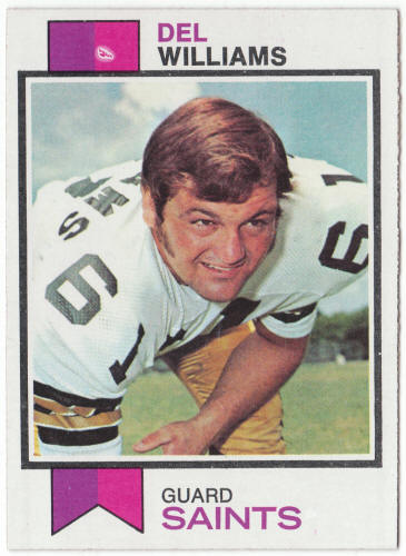1973 Topps Football #277 Del Williams Rookie Card