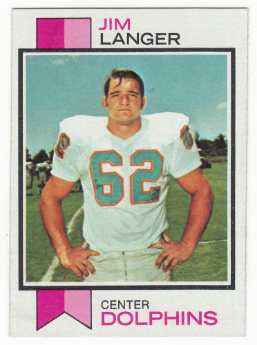 1973 Topps Jim Langer Rookie Card #341 NM front