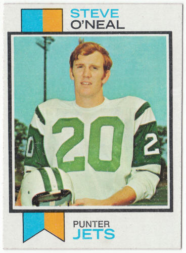 1973 Topps Football #349 Steve O'Neal Rookie Card