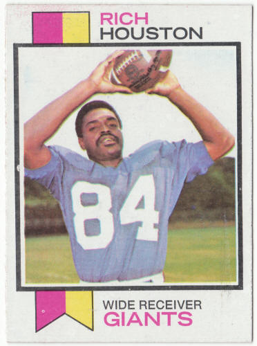 1973 Topps Football #391 Rich Houston Rookie Card