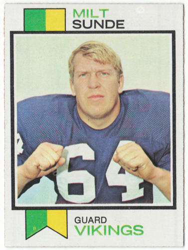 1973 Topps Football #452 Milt Sunde