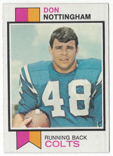 1973 Topps Footbal #454 Don Nottingham Rookie Card