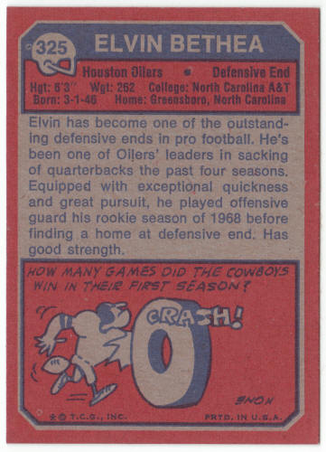 1973 Topps #325 Elvin Bethea