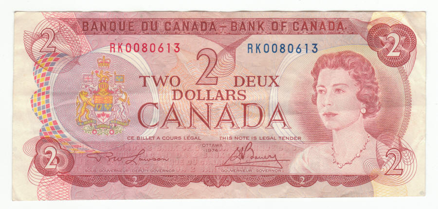 1974 Canada Two Dollar Bill