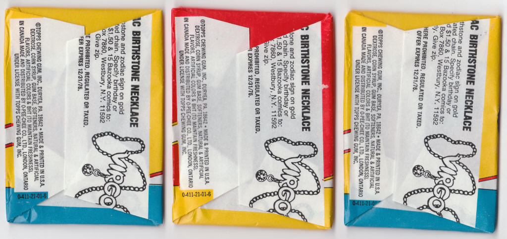 1976 Topps Marvel Super Heroes Stickers Wax Pack Wrapper Set backs