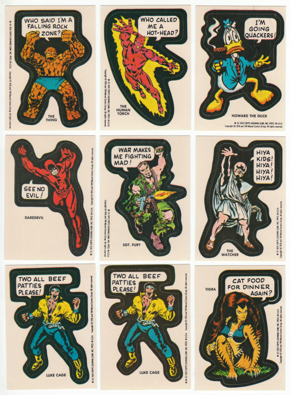 1976 Topps Marvel Super Heroes Stickers