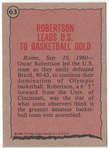 1983 Historys Greatest Olympians #63 Oscar Robertson