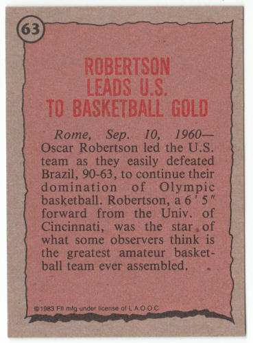 1983 Historys Greatest Olympians #63 Oscar Robertson