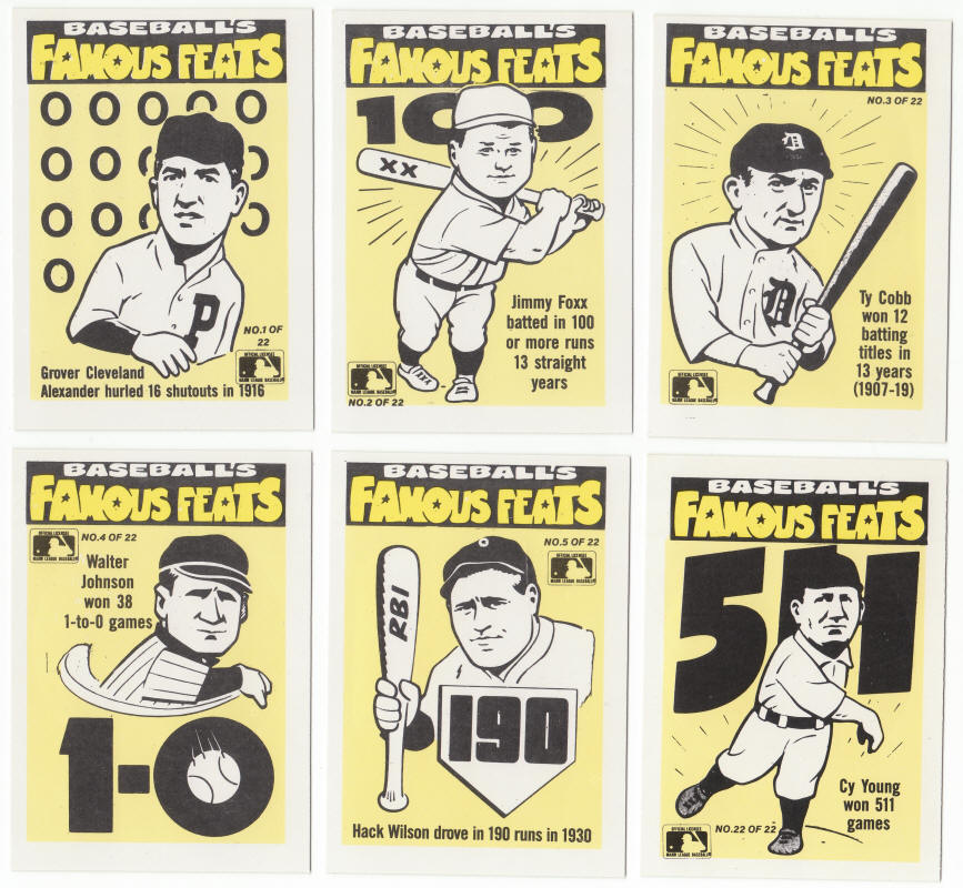1988 Fleer Baseballs Famous Feats Cards