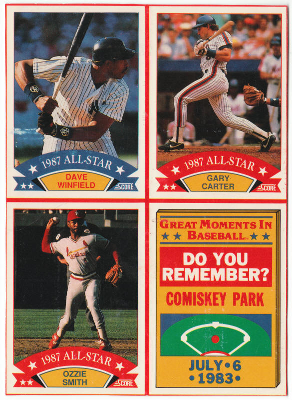 1988 Score Baseball Card Box Bottom Panel