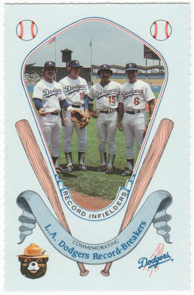 1988 Smokey The Bear Los Angeles Dodgers Record-Breakers Baseball #15 Steve Garvey
