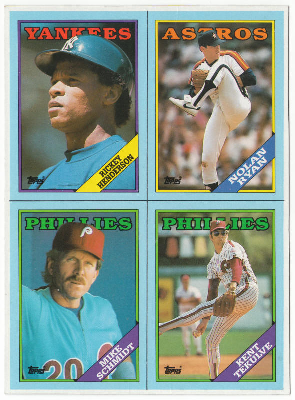 1988 Topps Baseball Card Box Panel M - P front